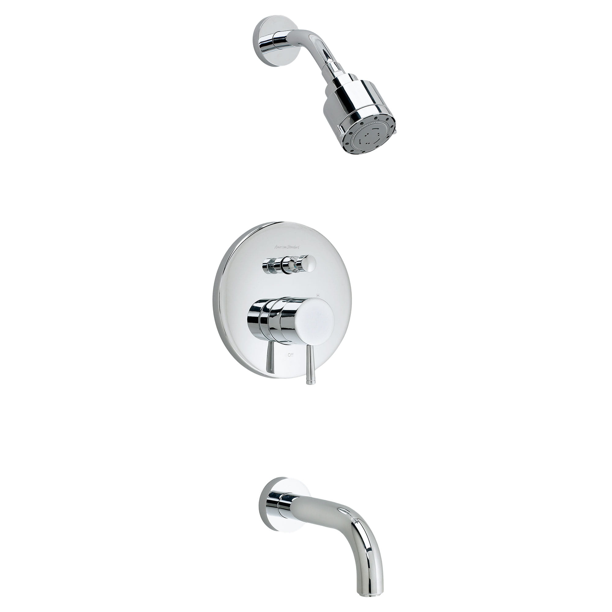 Serin 25 gpm 95 L min Tub and Shower Trim Kit With Rain Shower Head Double Ceramic Pressure Balance Cartridge With Lever Handle CHROME
